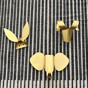 West Elm Brass Animal Hooks